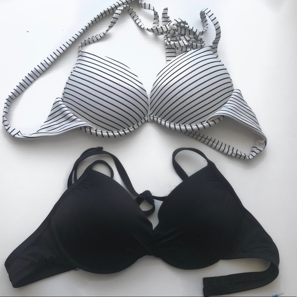 Black & Striped bikini push up tops